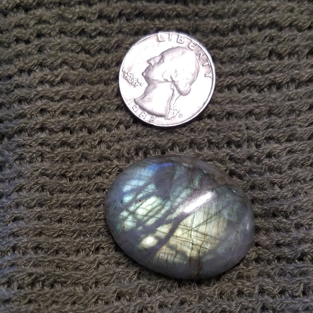 Labradorite oval cabochon crystal